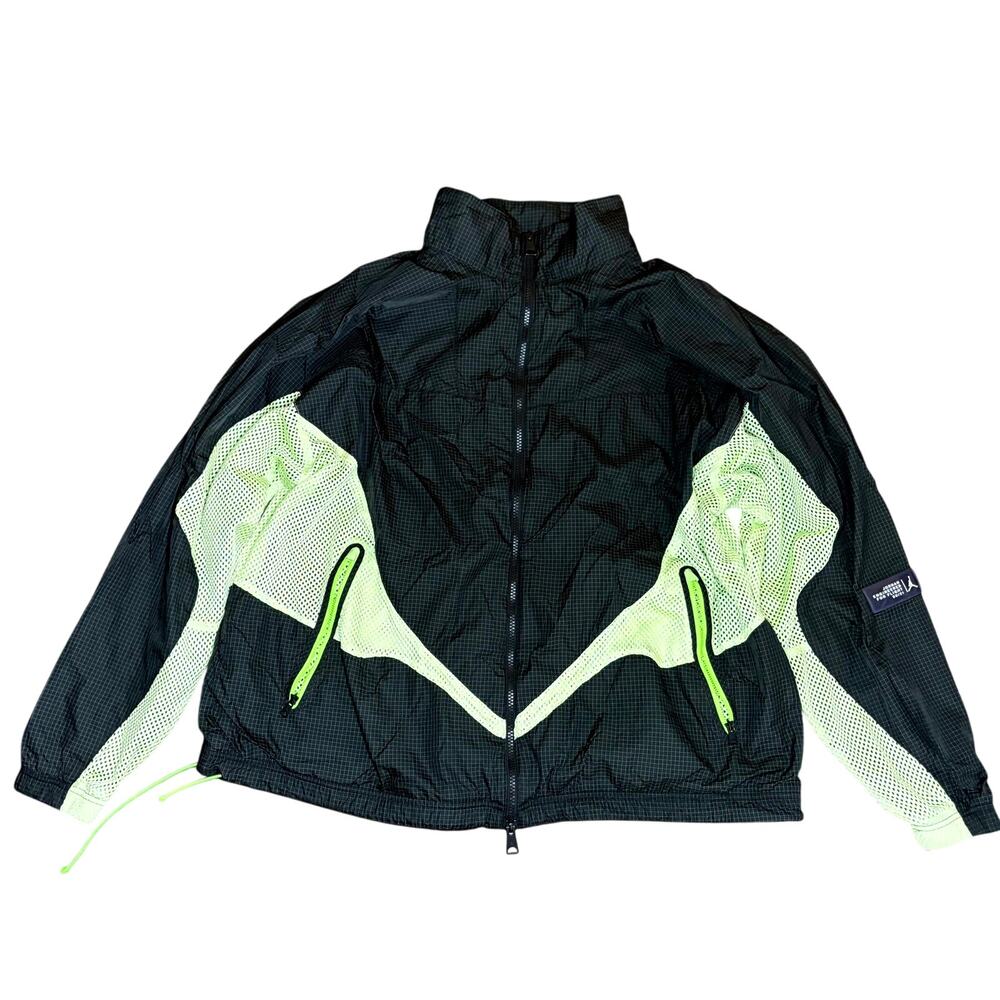 Air Jordan 23 Engineered Track Jacket Mens 2XL Black Grid Standard Fit Full Zip